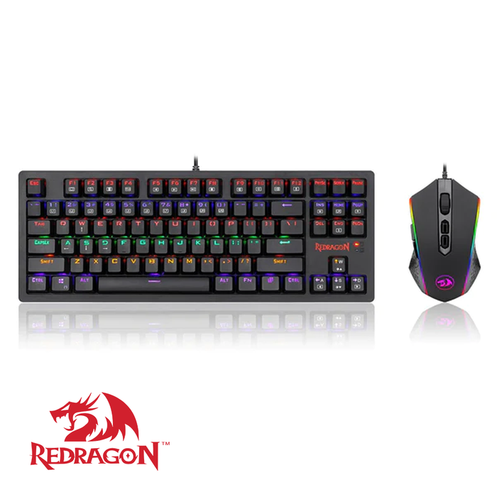 Redragon Wired S113 KN RGB Mechanical Keyboard & Mouse Combo - Black [Brown Switch]