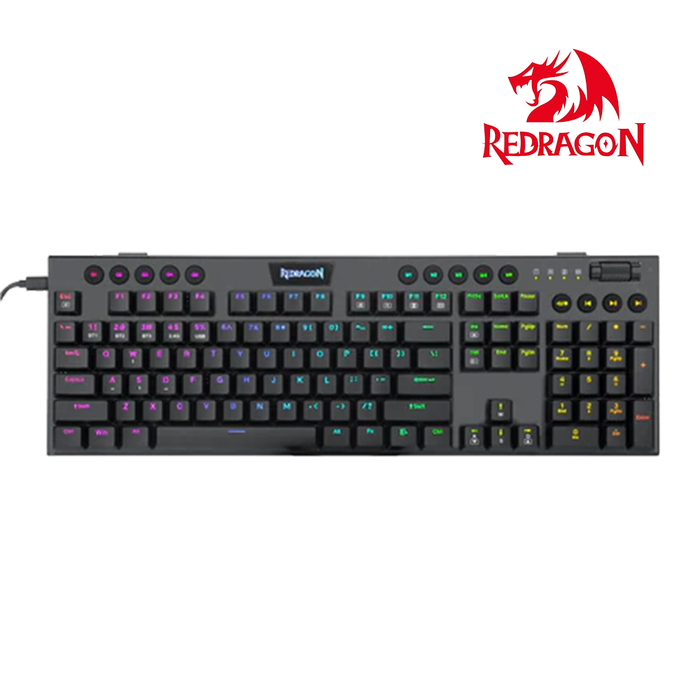 Redragon K618 Horus Wireless RGB Mechanical Keyboard - Black [Red Switch]