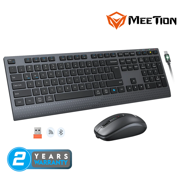 Meetion C2000 Wireless Keyboard + Mouse - Black