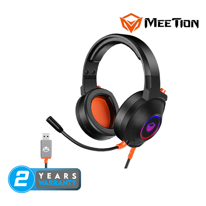 Meetion HP012 USB Gaming Headset - Black + Orange