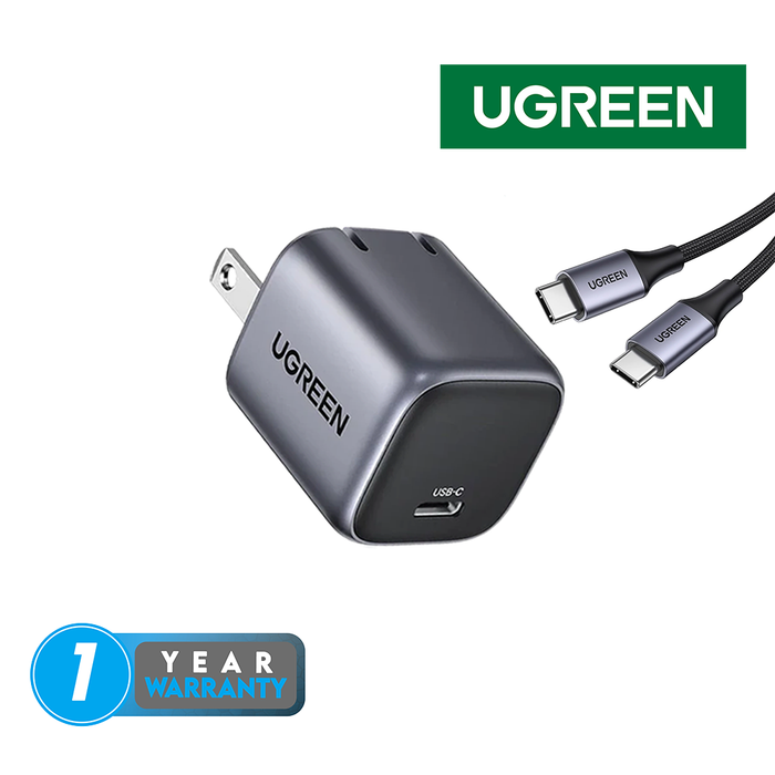 UGreen Nexode Mini 30W USB-C GaN Fast Charger + Cable - Space Gray [CD319/25256]