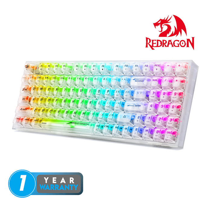 Redragon KEYBOARD Redragon Wireless (K658CT-RGB-PRO) Irelia Pro - Transparent White