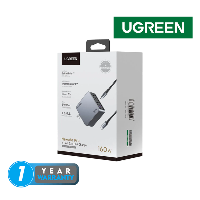 UGreen Nexode Pro 160W 4-Port GaN Fast Charger Set US [X763/25876]
