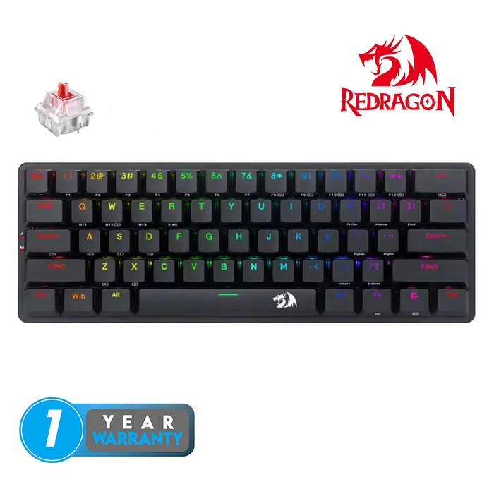 Redragon KEYBOARD Redragon WIRELESS (K615P-KBS) ELISE PRO BLACK RED SWITCH