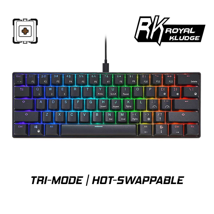 Royal Kludge RK61 Tri-Mode RGB Mechanical Keyboard Hot Swappable