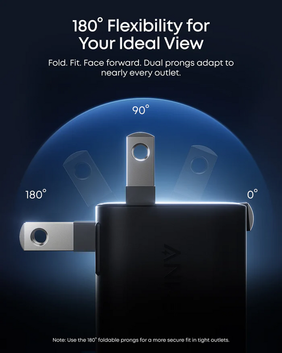 Anker Nano Charger 45W 1C Double Folded Pin w/Fun Screen Display - Black [A121DJ11]