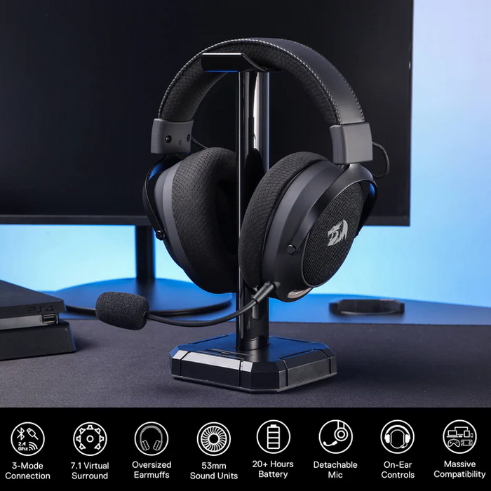 Redragon HEADSET WIRELESS (H858) ARROW PRO CARBON BLACK