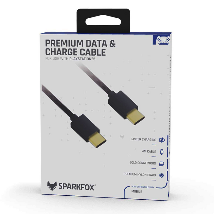 SparkFox Premium Data & Charge Cable (Type C) for PS5