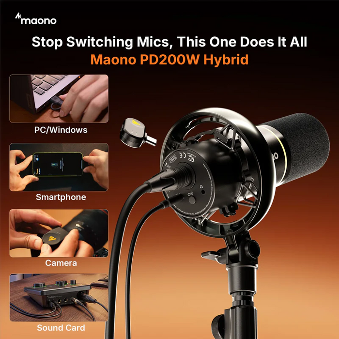 Maono PD200W S Wireless Dynamic Microphone - Black
