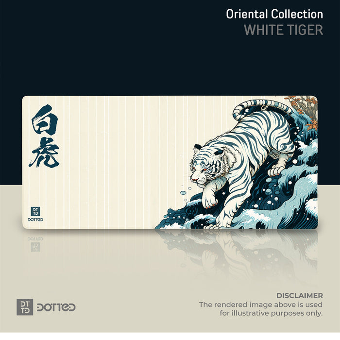 Dotted Desk Pad Pad - White Tiger (900x400x4mm)