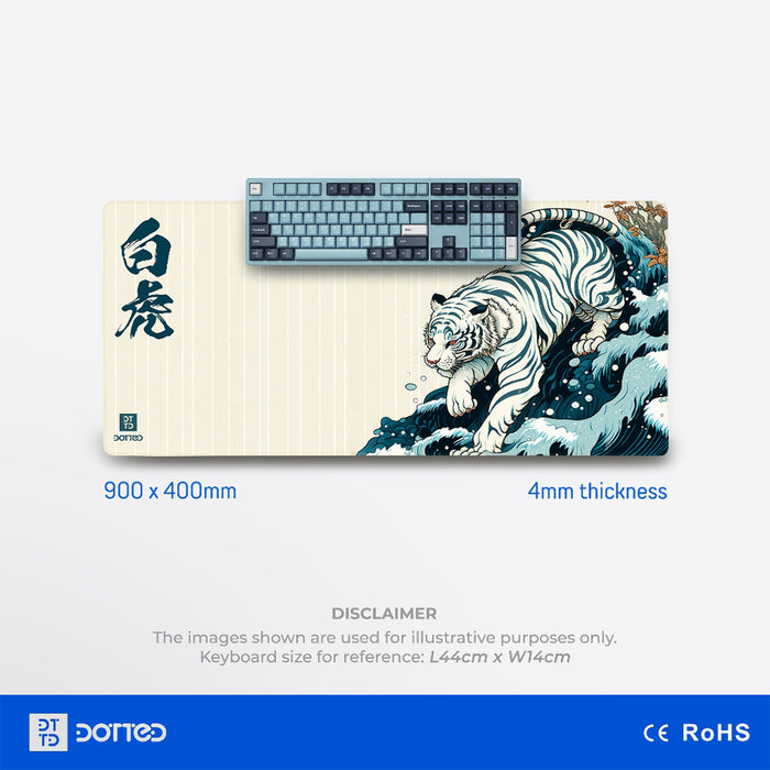 Dotted Desk Pad Pad - White Tiger (900x400x4mm)