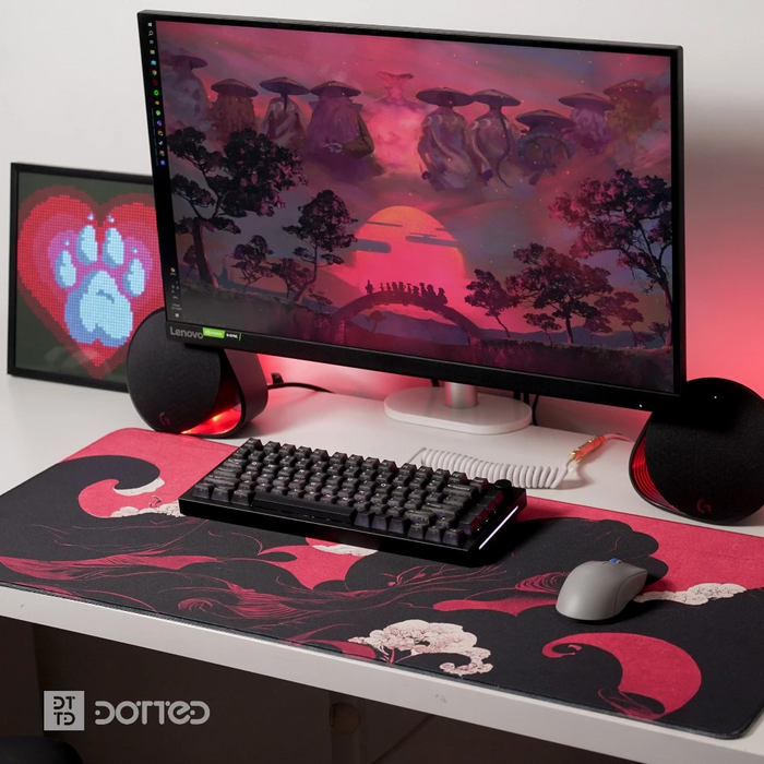 Dotted Desk Pad - Crimson (900x400x4mm)