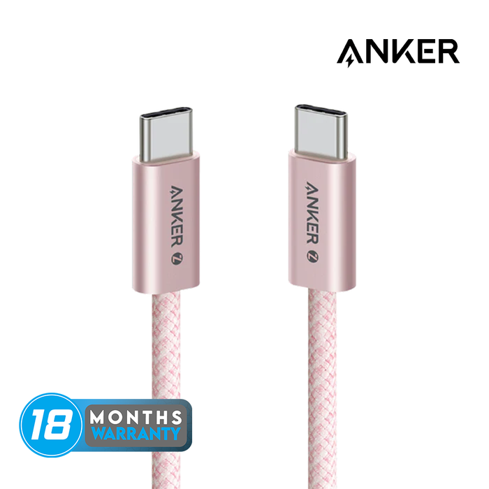 Anker Zolo USB C to C Small Head Soft Cable (3FT) - Pink [A8060H51]