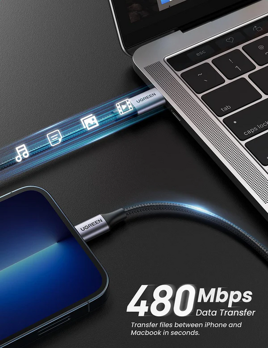 Ugreen Lightning To Type-C 2.0 Male Cable 1M - Black [US304/60759]