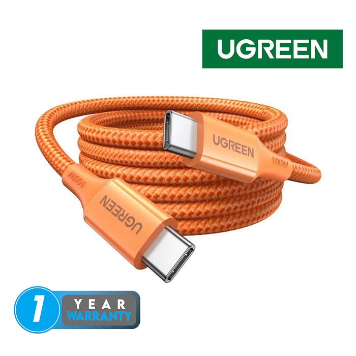 UGreen USB-C to USB-C 5A/100W Braided Cable - Orange [L502/95493]