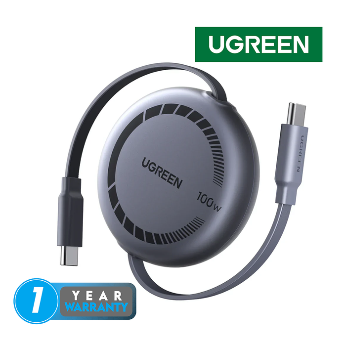 UGreen Nexode USB-C to USB-C Fast Charging Retractable Cable 1M [L531/65905]