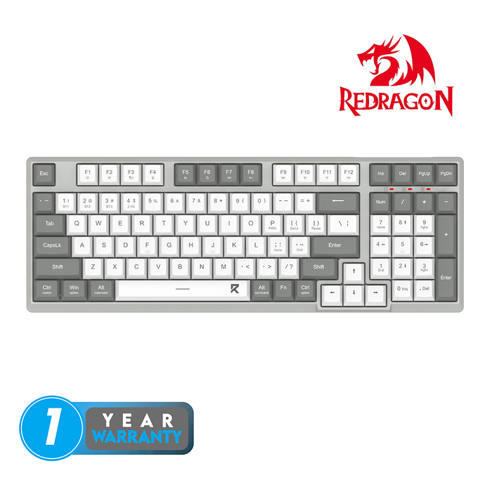 Redragon Keyboard Wired (BK-7113) SCISSOR - White-Gray