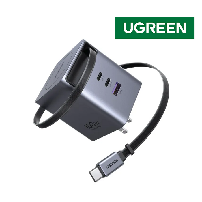 UGreen Nexode Pro 100W GaN Fast Charger w/ Type C Retractable Cable [X616/65827]