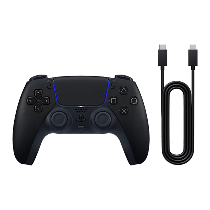 PlayStation Wireless DualSense Controller for PS5 - Midnight Black + USB Cable for PC