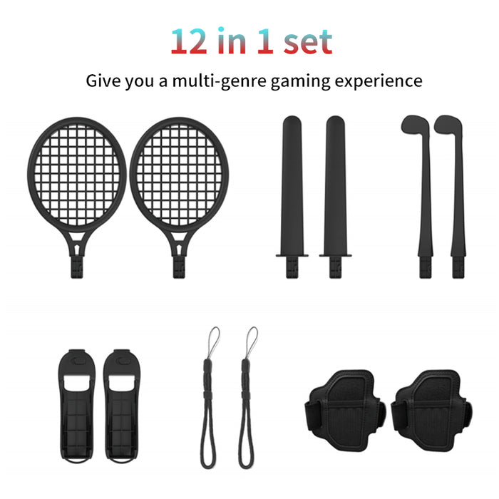 Lucky Fox 12 in 1 Sports Kit for Nintendo Switch Black [LF-N1201]