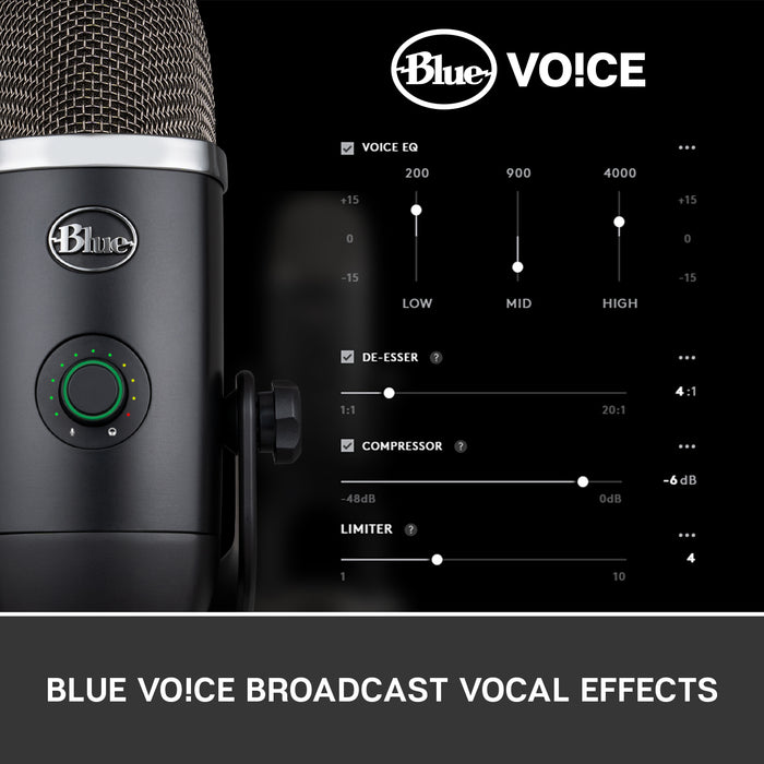 Logitech Blue Yeti X Professional Multi-Pattern USB Microphone - Blackout