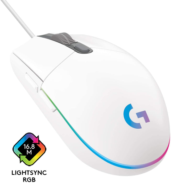 Logitech G102 Lightsync Wired Gaming Mouse - White