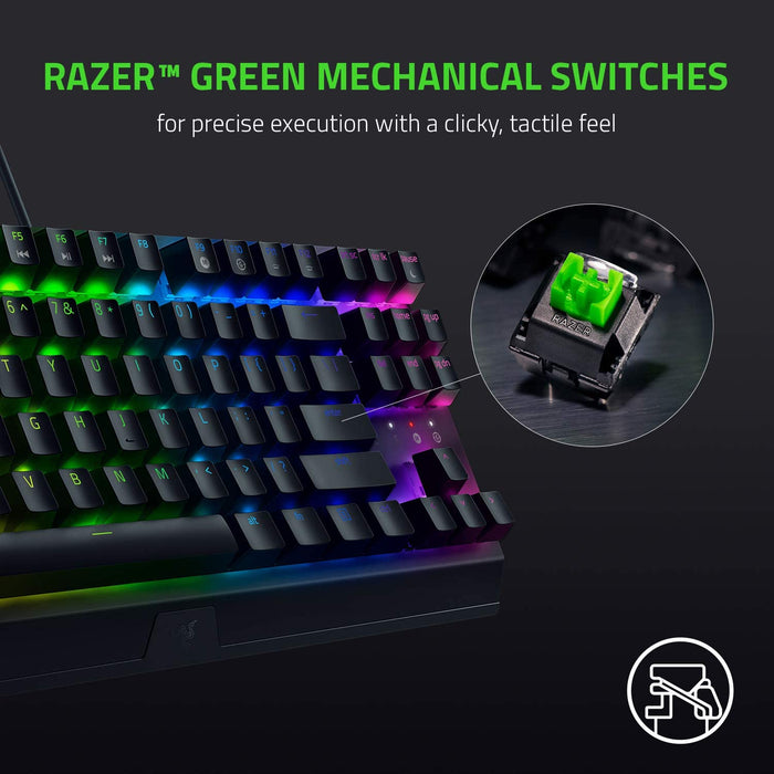 Razer BlackWidow V3 Tenkeyless Mechanical Keyboard - Black [Green Switch]