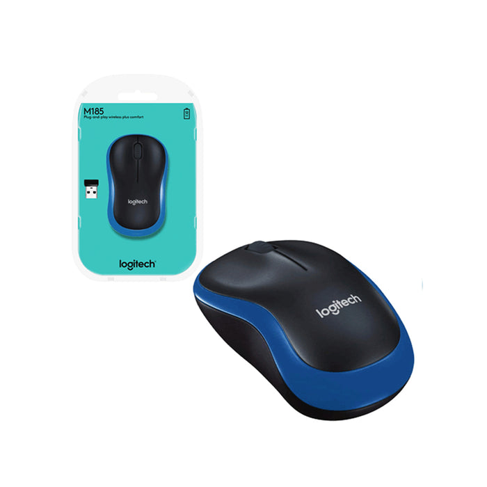 Logitech M185 Wireless Mouse - Blue