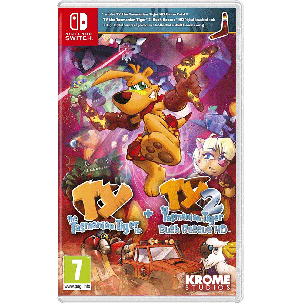 Nintendo Switch TY the Tasmanian Tiger + TY the Tasmanian Tiger 2 Bush ...