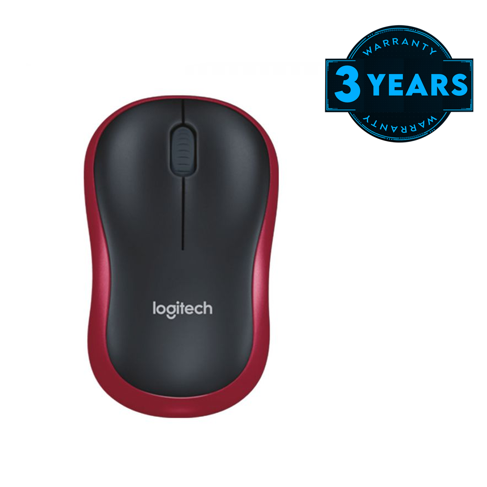 Logitech M185 Wireless Mouse, 2.4GHz with USB Mini Receiver RED