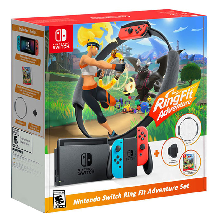 Nintendo Switch V2 Console with Ringfit Bundle - Neon Blue Red (PXT)